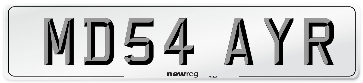 MD54 AYR Number Plate from New Reg